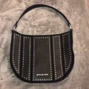 Like New Michael Kors Brooklyn black with silver grommets Hobo